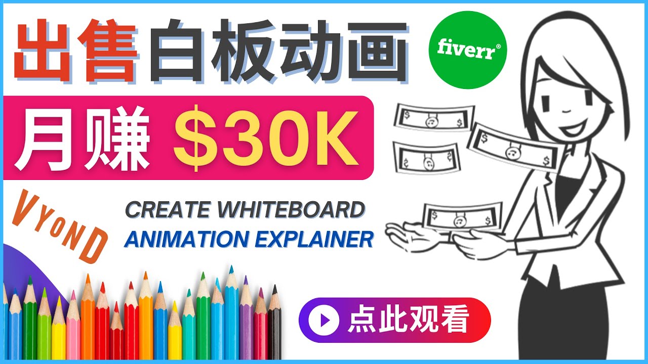 如何用最简单制作白板动画（WhiteBoard Animation）月赚3万美元松鼠智库-松鼠智库