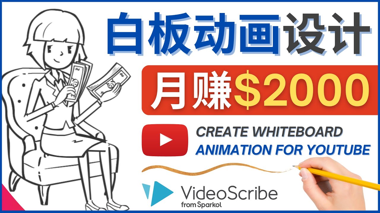 创建白板动画（WhiteBoard Animation）YouTube频道，月赚2000美元松鼠智库-松鼠智库