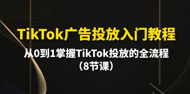 TikTok广告投放入门教程，从0到1掌握TikTok投放的全流程（8节课）松鼠智库-松鼠智库