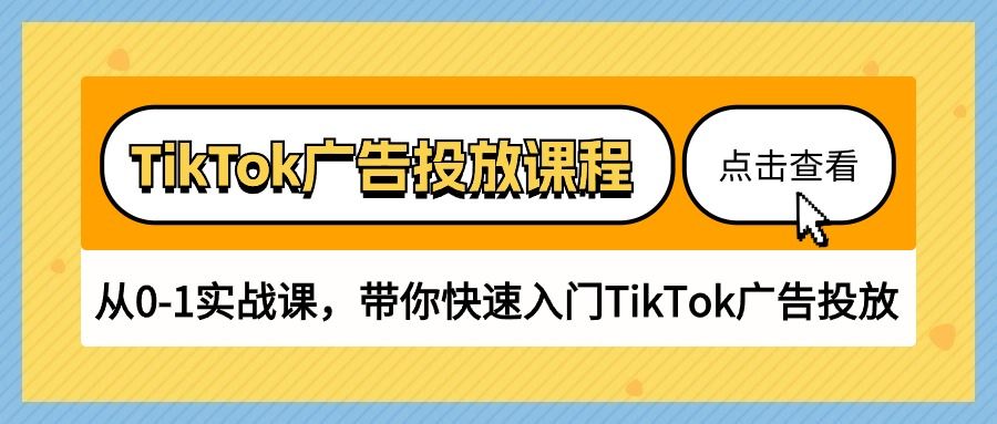 TikTok广告投放课程，从0-1实战课，带你快速入门TikTok广告投放（30节课）松鼠智库-松鼠智库